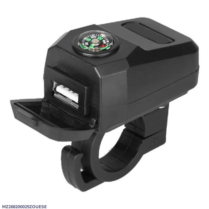 Motorcycle Mobile USB Charger 2A With Compass